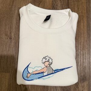 Killua Nike lightning white sweatshirt machine embroidered anime hunter x hunter